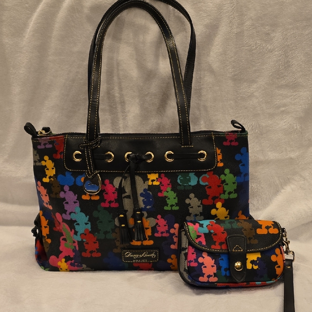 Dooney & Bourke Black Totes with Whimsical Pattern
